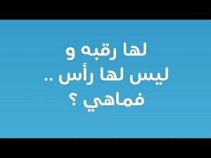 لها رقبة وليس لها راس فما هي